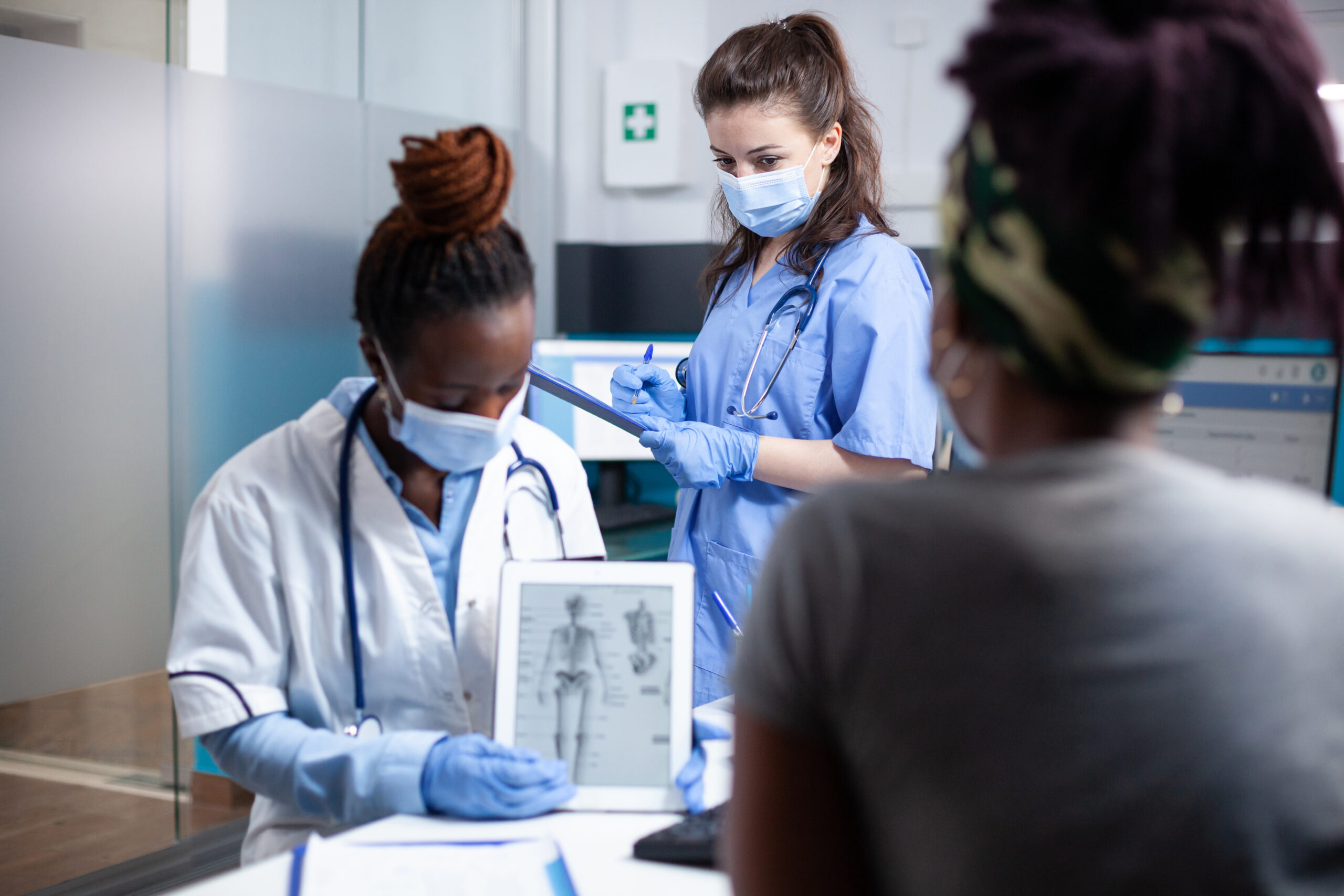Orthopedic doctor skeleton examination